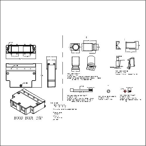 DBSM-25-ZA-B D-SUB METAL HOODS 25P TYPE2