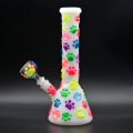 Pink Cat Claw Night Glow Glass Water Pipe