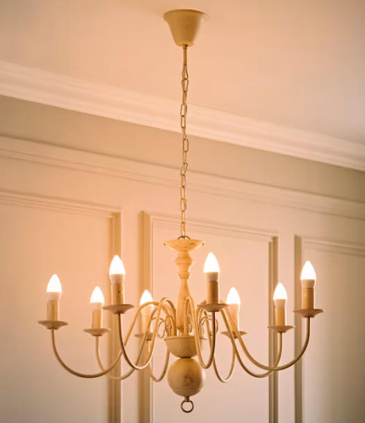 Distressed White 8-Way Pendant Lamp