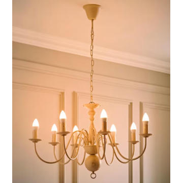 Distressed White 8-Way Pendant Lamp