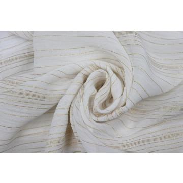 Polyester Chiffon Yoryu With Gold/Silver Stripe Fabrics