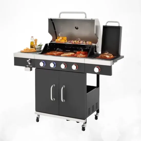 Powder Coating 4 Burners Gas Grill with Side Burner