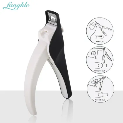 Fangkle Professional Stainless Steel ABS Black Nail Tips Cutter for Artificial Fingernails