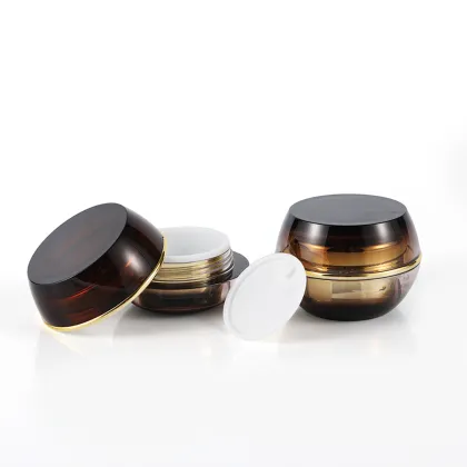 Brown 50g Face Cosmetics Cream Lotion Jars Containers with Lids
