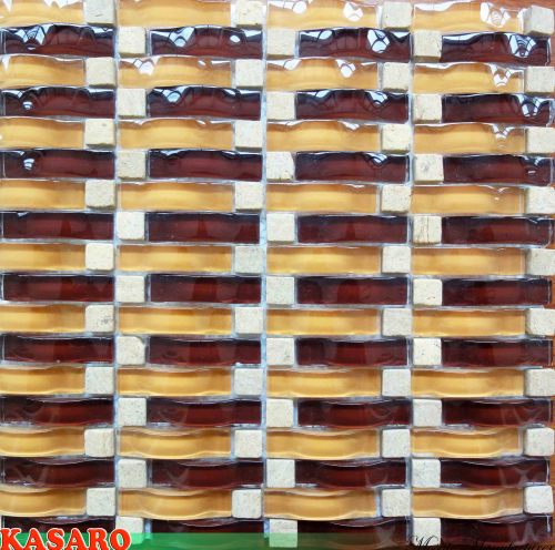 Arched Glass Mix Stone Mosaic Tile (KSL124114)