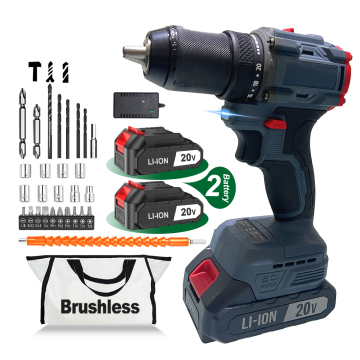 Versatile 20V Brushless Cordless Drill Driver with Lithium Battery