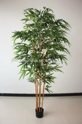 artificial tree, 7' 7 golden trunks bamboo tree, PE bamboo leaf, bamboo pole