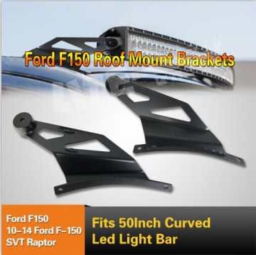 Pair-09-14-F150-50inch-LED-Curved-Light-Bar-Top-Roof-Mount-Brackets