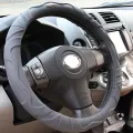 Coperchio del volante nero in pelle di agnello 38mm