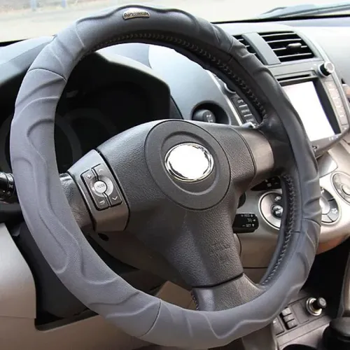 Lambleder Leder schwarze Lenkradabdeckung 38 mm