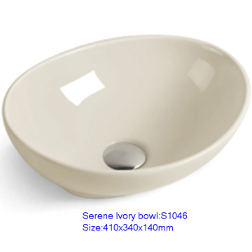 Beige Wash Basin Sinks and Sanitary Wares in Ivory Color for Cloakroom in Bangladesh, Pakistan, and Lebanon