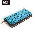 Custom PU leather fashion water drop long wallet