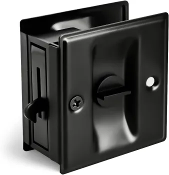 Stainless Steel Pocket Door Lock with Hidden Hook and Privacy Function for Sliding Doors - Ideal for Home and Hotel Wood Doors