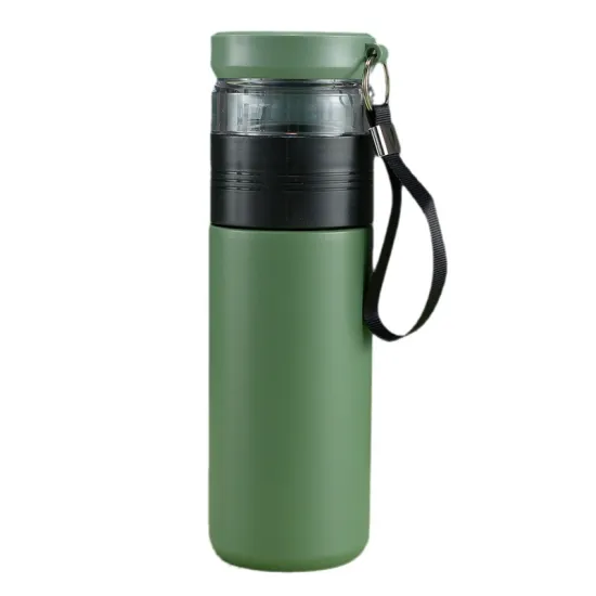 Multifunctional Hot Water Bottle with Tea-Water Separation and Glass Design: 500ML Capacity, Including Lid and Rope