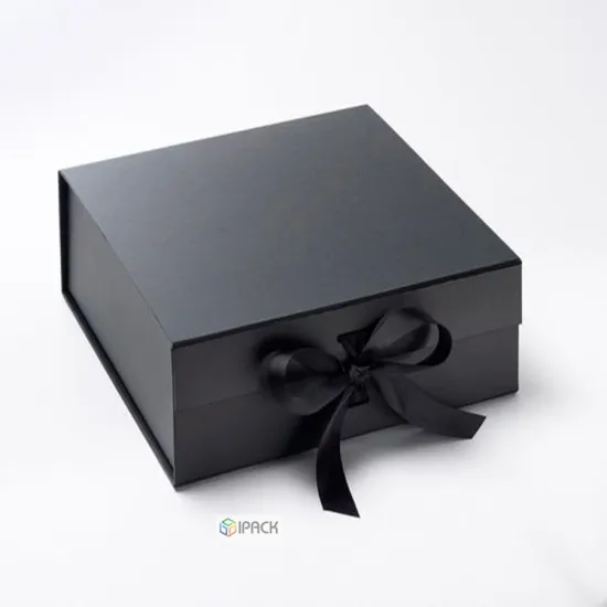 Custom Paper Flip Top Gift Boxes with Ribbon