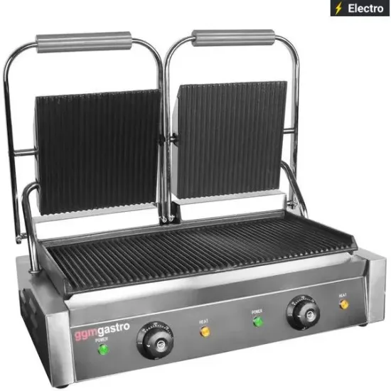 Double Heating Non Stick Burger Sandwich Press Panini Electric Contact Grill
