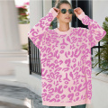 Women`s Casual Leopard Print Long Sleeve Sweaters Tops