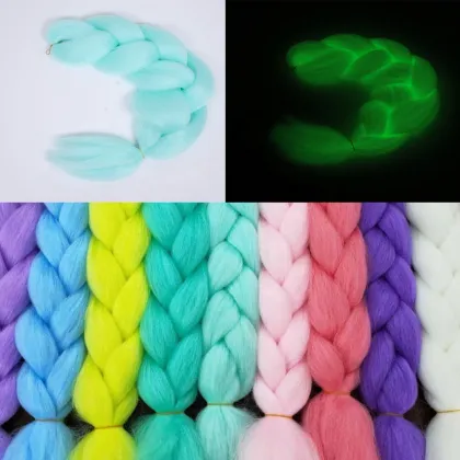 New Arrive 24inch 100g 100% Glowing Synthetic Jumbo Braids Shining Hair In The Darkness