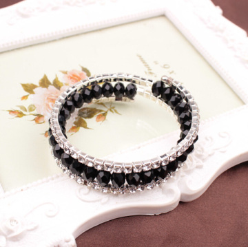 Multilayer Crystal Beaded Jewelry Rhinestone Stretch Bangle