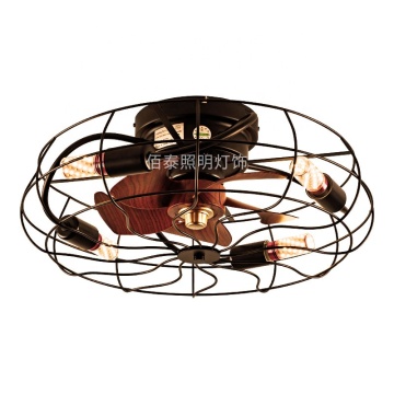 DIDER 20" Low Profile Caged Ceiling Fan with Lights - Remote Control, Bladeless, Modern, Indoor, Bedroom Fan