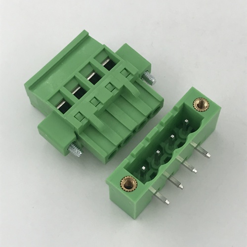 Bloco de terminais de PCB vertical de 180 graus com parafusos de travamento