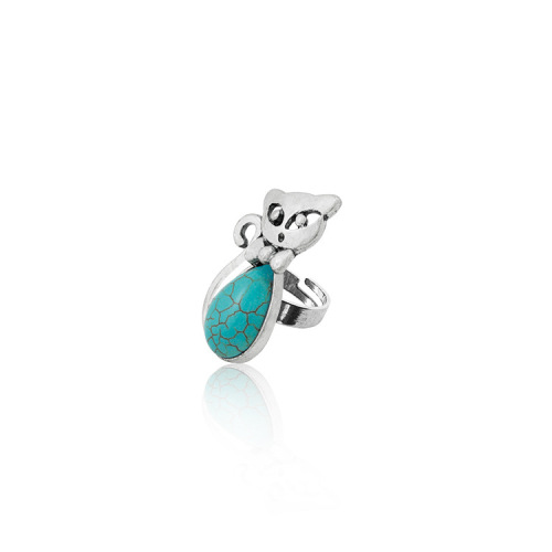 Women's Fashion Cat Zircon Synthetic-Turquoise Ring