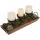 Candle Holder with Rustic Wood Tray and Handles