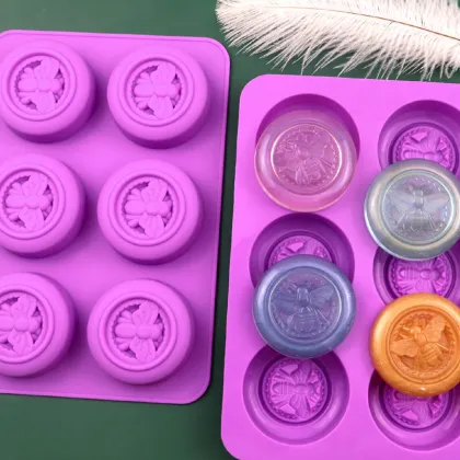 JOYWAVE 6-Cavity Bee Honeycomb Soap & Baking Molds