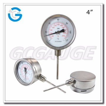 High quality 4inch stainless steel laser welding temperature gauge