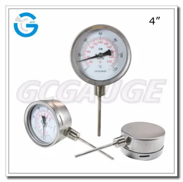 High quality bottom bayonet ring type 4 inch temperature gauge