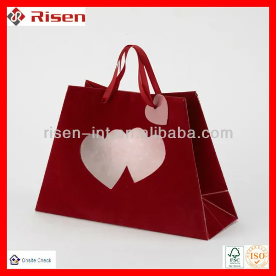 new design paper packaging bag for valentine's day