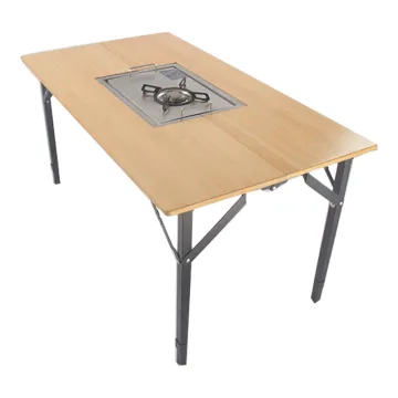 New Style Folding Bamboo Outdoor Table with Oven for Camping, Gardening, and Hiking