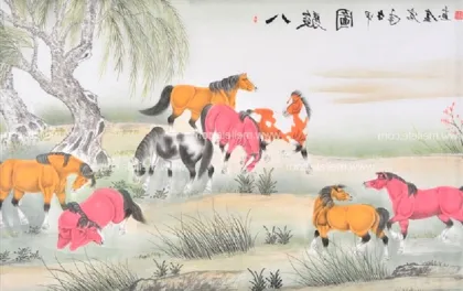 Printed Canvas Handmade Animal Oil Painting Horse Figure