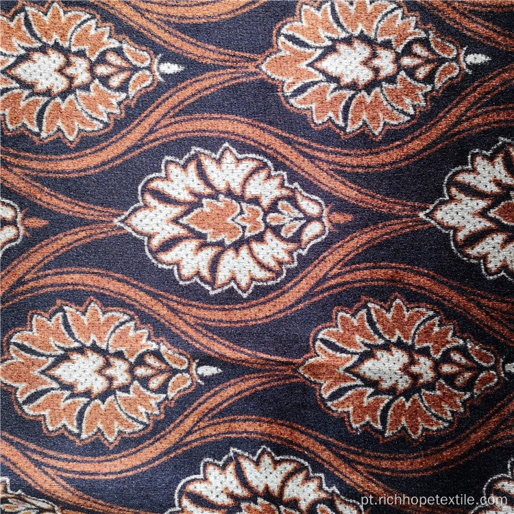 Tecido de veludo estampado para estofamento com design africano para têxteis