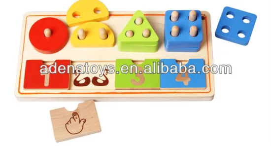 Wooden children education digital shape classification board.wooden alphabet board.