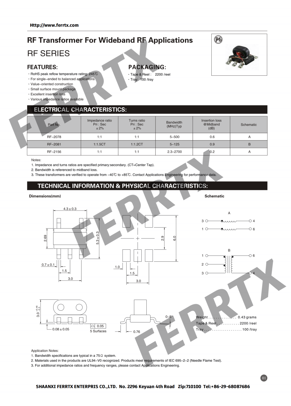 Wideband RF Transformers
