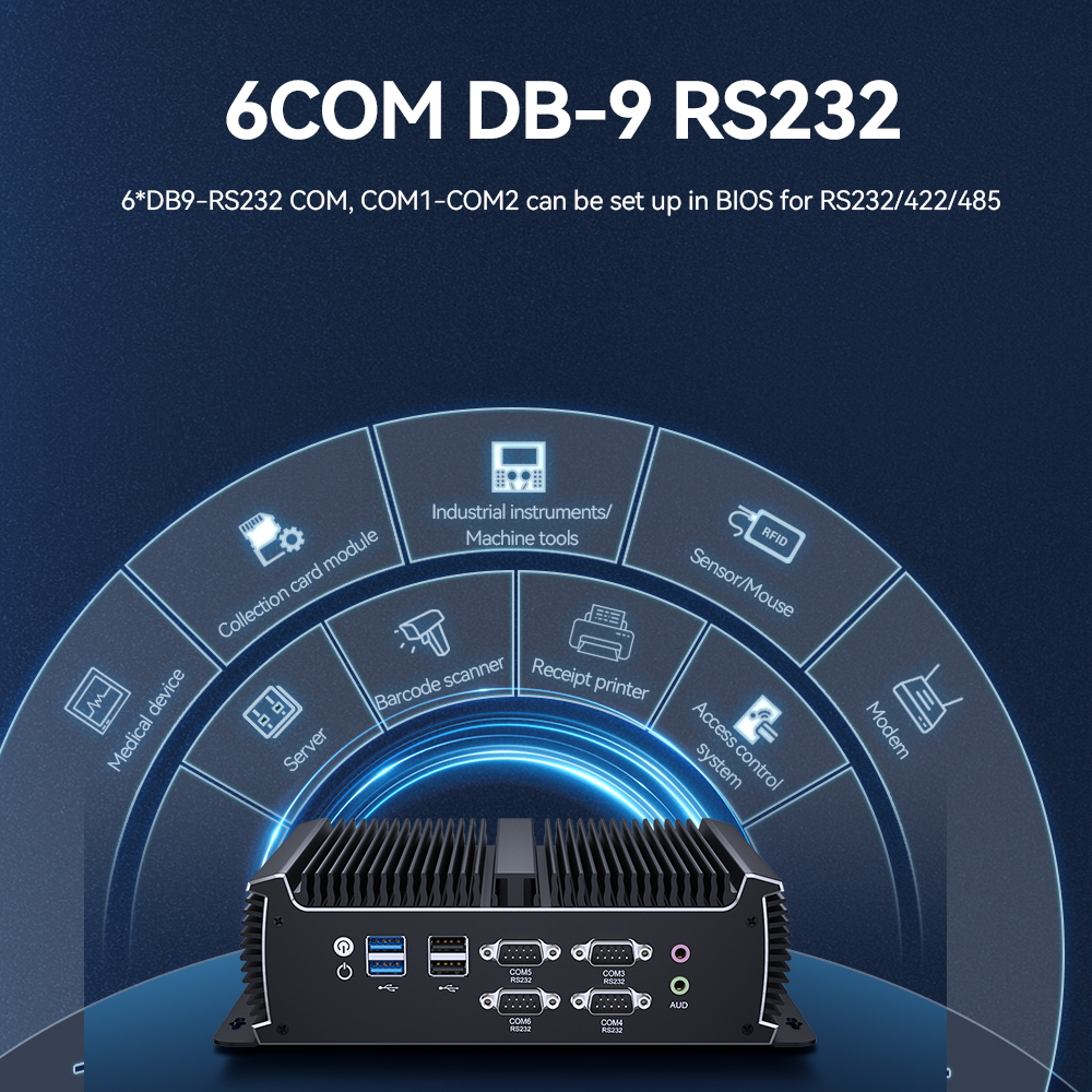 X89 Dual LAN 6COM Fanless Industrial PC