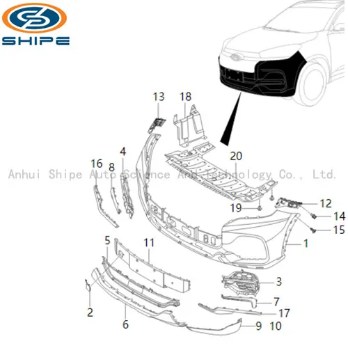 High Quality Original Front Bumper for Chery Tiggo 8 Models