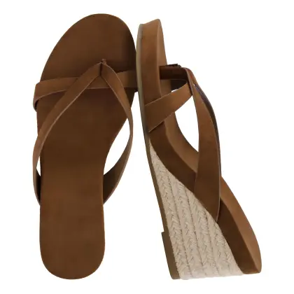 Women Espadrille Wedge Platform Flip Flops