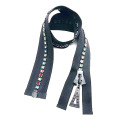 Plastiki Custom Double Rhinestone Resin Zipper