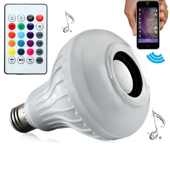 6W RGB E27 Smart LED Bulb: Energy-Saving Bluetooth Light Bulb Speaker with Remote for Home