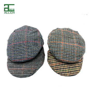 Adult Winter Autumn European Checked Newsboy Hats Flat Cap Ivy Hat