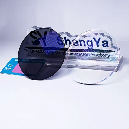 1.56 Round Top Photochromic Blue Cut UV420 Anti-Blue Light Ray Coated Lenses Optics