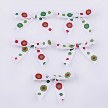 Dots Printing Grosgrain Ribbon Bow