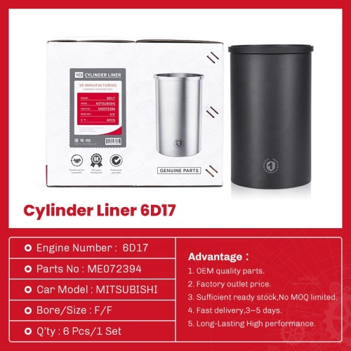 أجزاء السيارات Mitsubishi Engine 6d17 Cylinder Liner ME072394