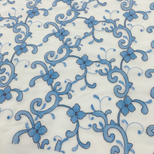 2020 Summer Two Tone Yarn Chiffon Embroidery Fabric