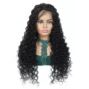 Wholesale Price Doublr Weft Wig For Black Women High Quality Swiss Lace Deep Curls With Baby Hair Full Lace Wig Deep Curly Wave