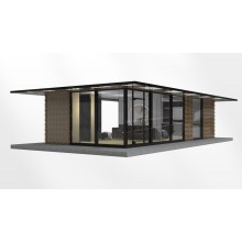 Glass + steel structure prefabricated houses