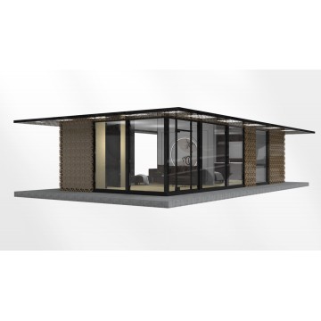 Glass + steel structure prefabricated houses