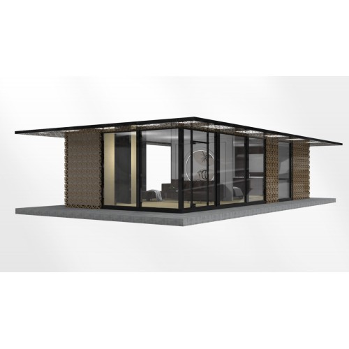 Glass + steel structure prefabricated houses